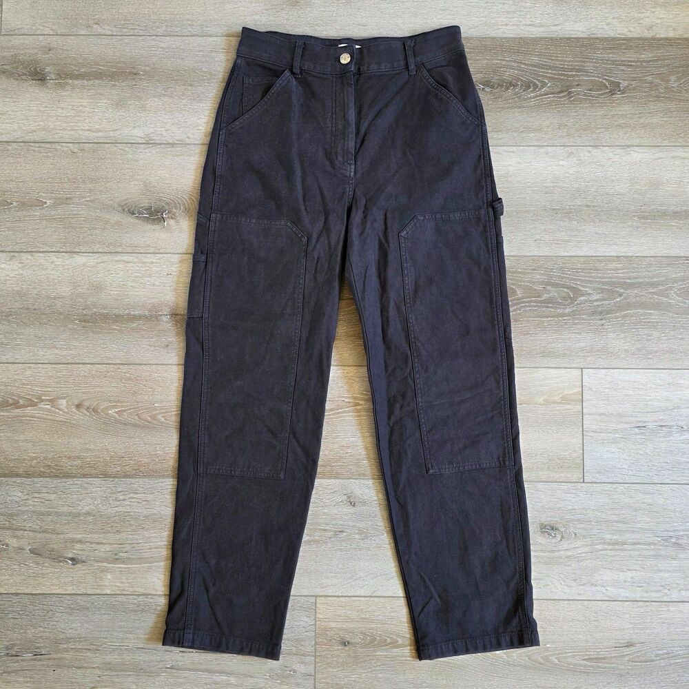 Wilfred Free Aritzia Brennan Pants Womens Size 4 Black Cargo Jeans High Rise